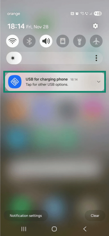 The home screen on an Android phone. The