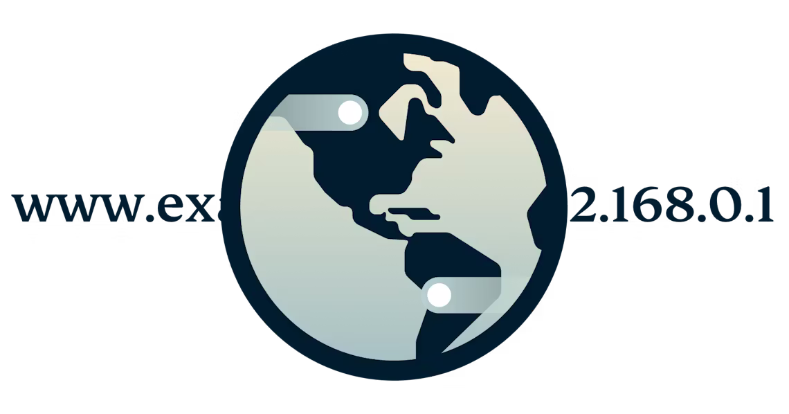 Sirkulær DNS-logo som viser en URL-adresse oversatt til en IP-adresse