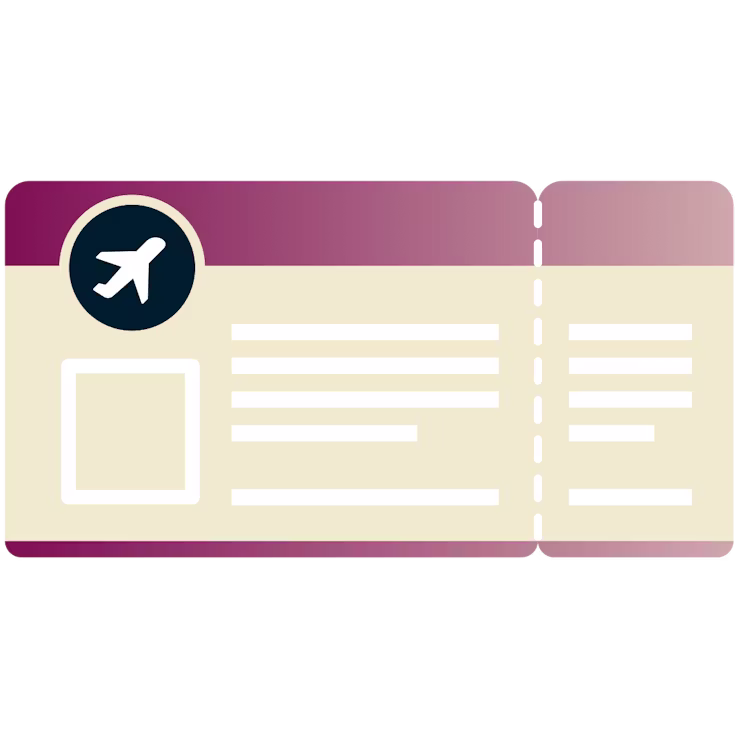 Boardingkort med flysymbol.