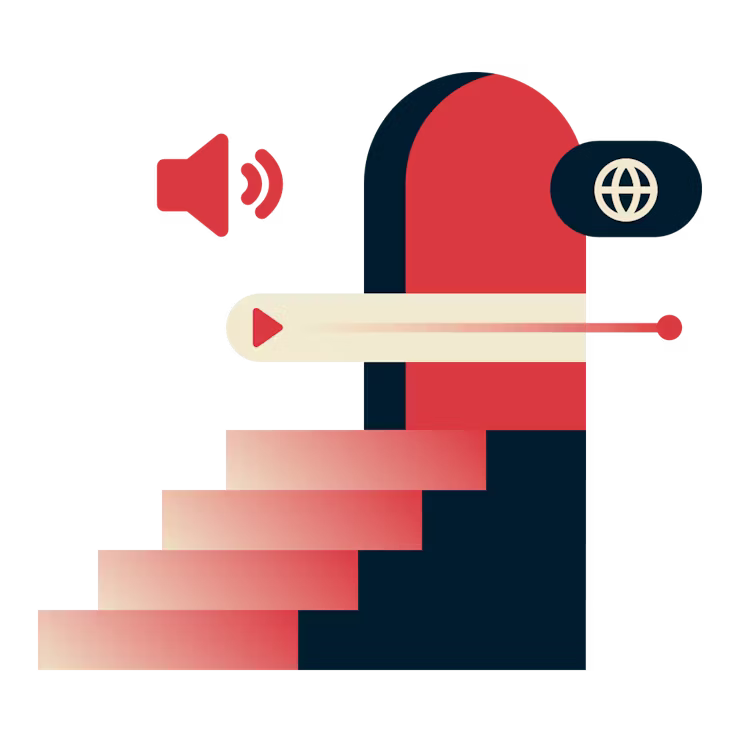 Schauen Sie Inhalte von &uuml;berall aus: Eine Treppe zu einer offenen T&uuml;r, die den Zugang darstellt.