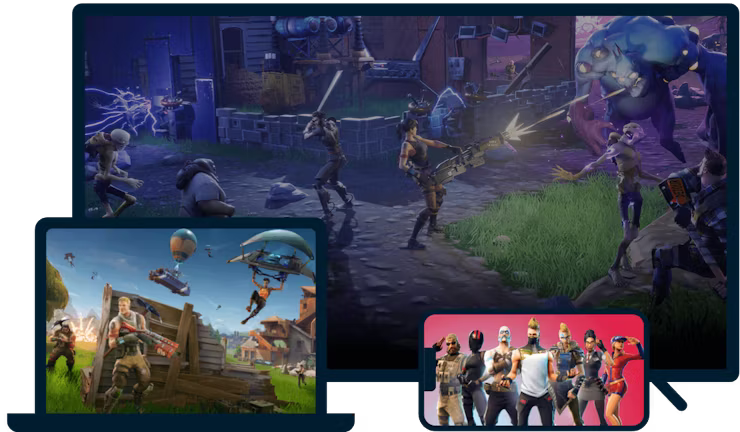 &Ccedil;eşitli cihazlarda Fortnite.