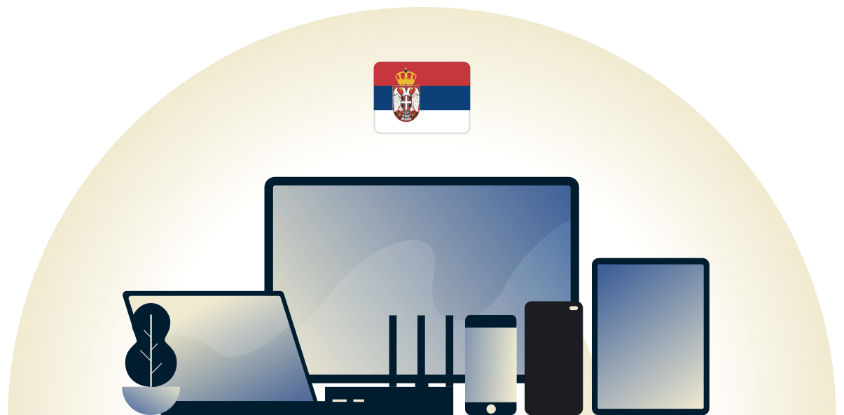 VPN de Serbia protegiendo diversos dispositivos.